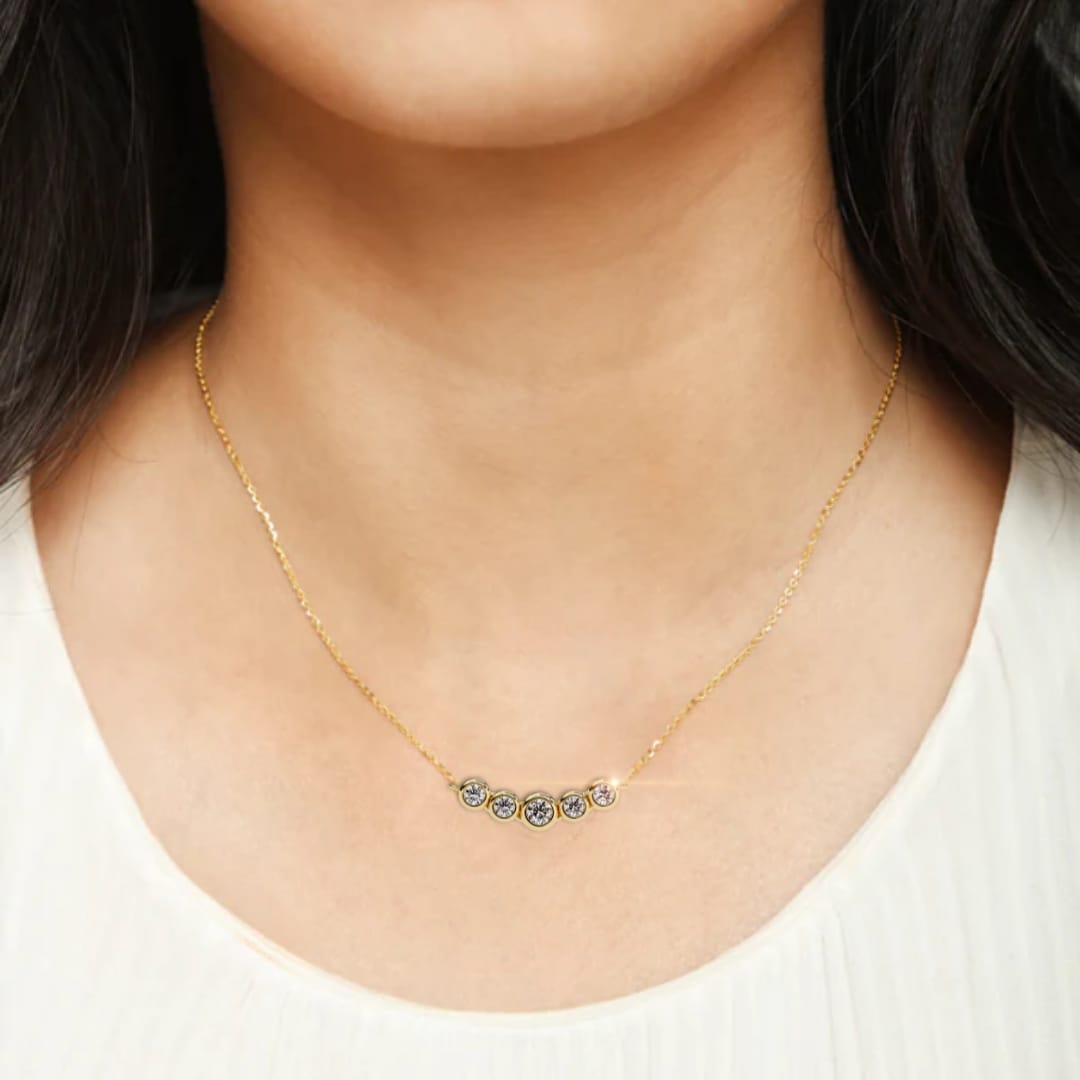 Elegant 5 Stone Lab Diamond Pendant