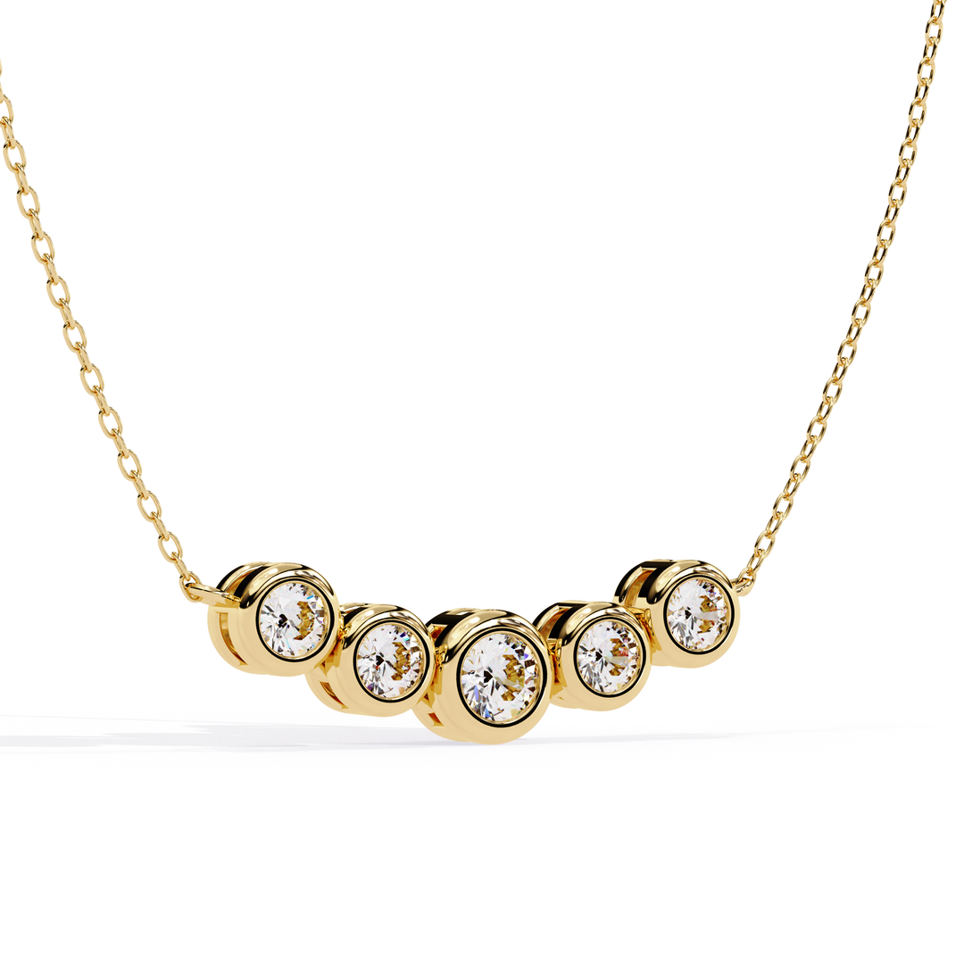 Elegant 5 Stone Lab Diamond Pendant