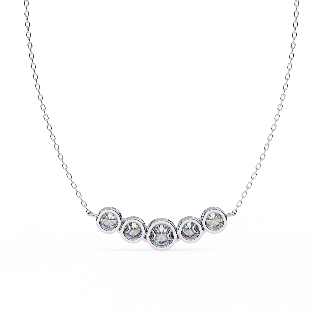 Elegant 5 Stone Lab Diamond Pendant