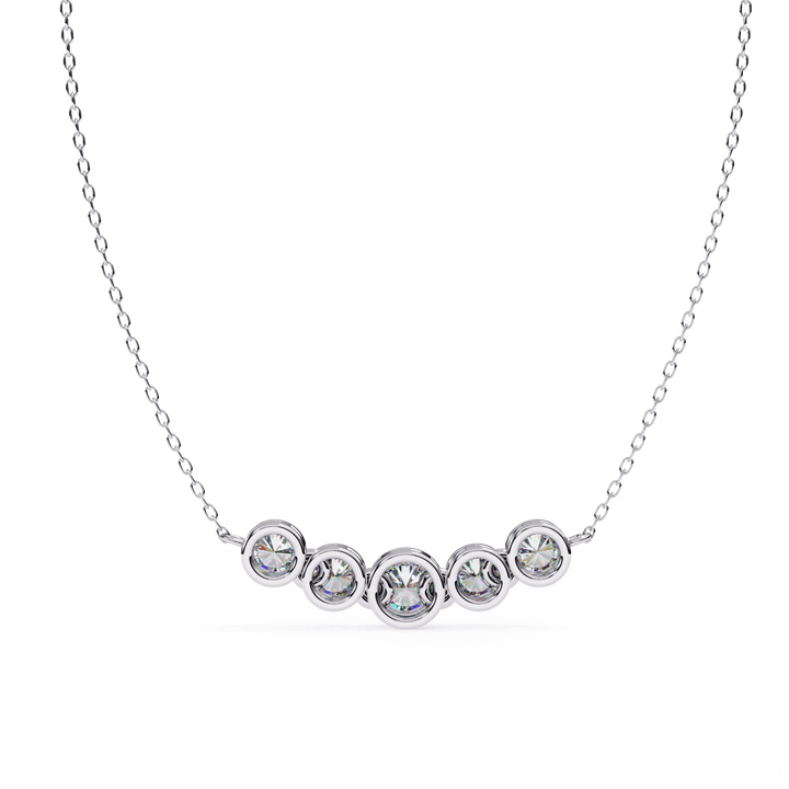Elegant 5 Stone Lab Diamond Pendant
