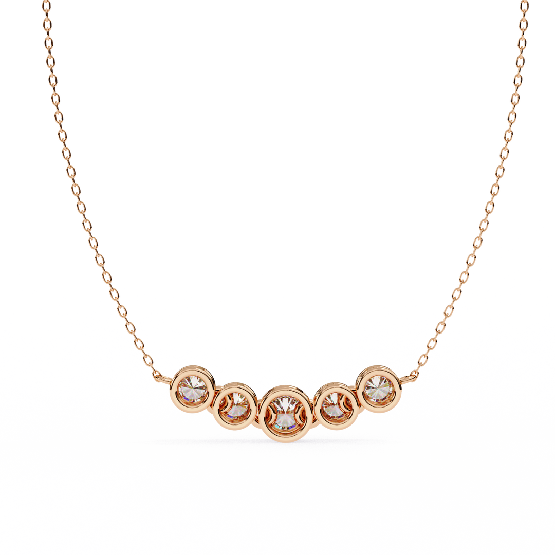 Elegant 5 Stone Lab Diamond Pendant