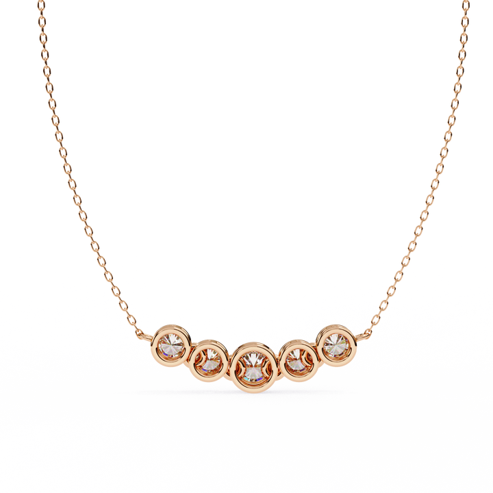 Elegant 5 Stone Lab Diamond Pendant