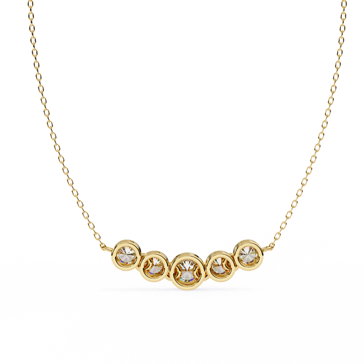 Elegant 5 Stone Lab Diamond Pendant