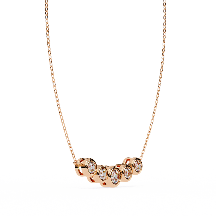 Elegant 5 Stone Lab Diamond Pendant