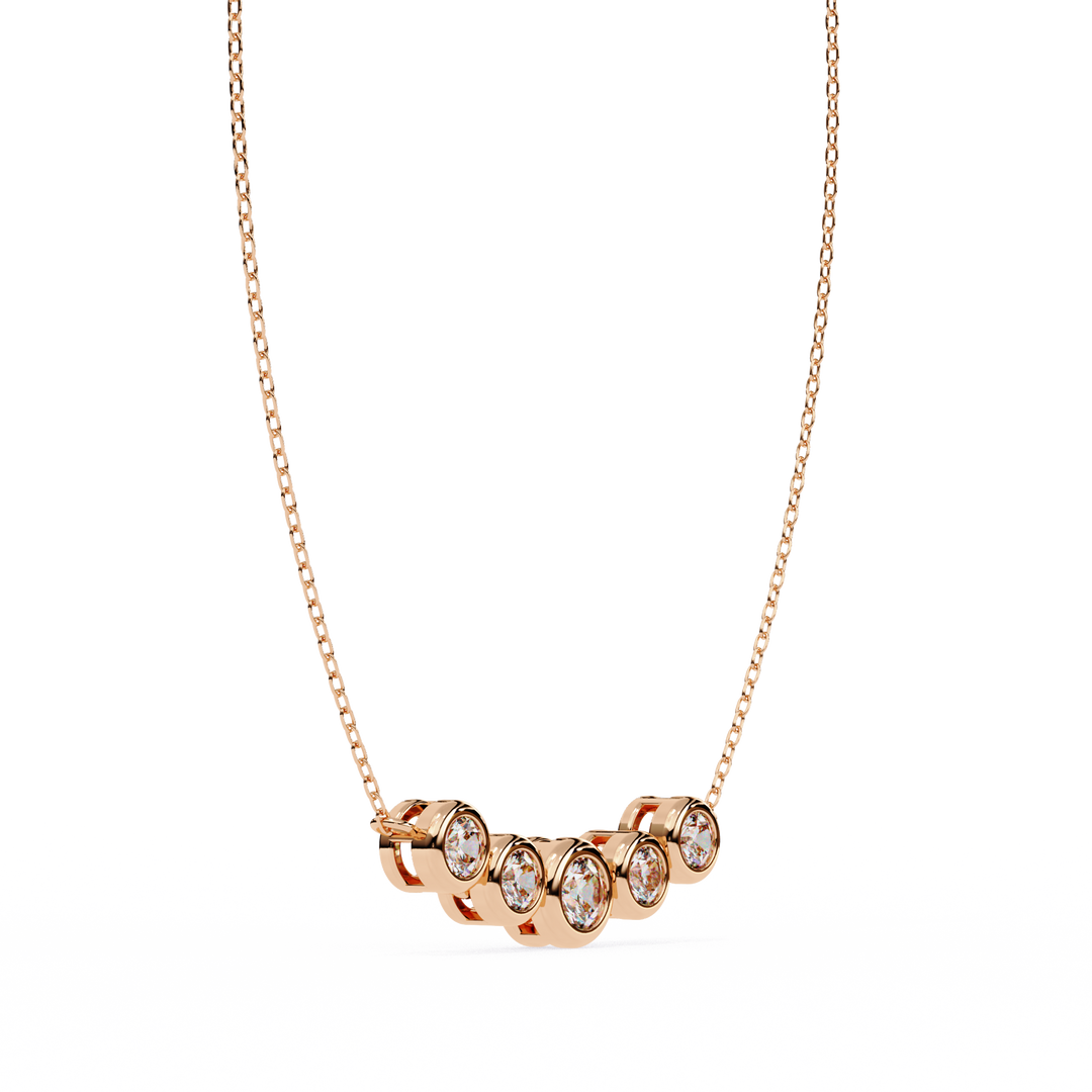 Elegant 5 Stone Lab Diamond Pendant