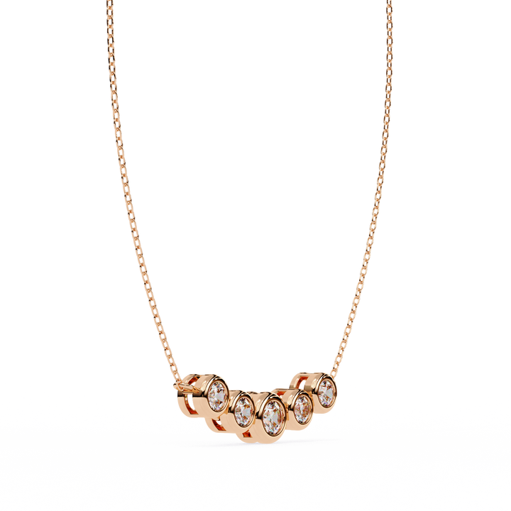 Elegant 5 Stone Lab Diamond Pendant