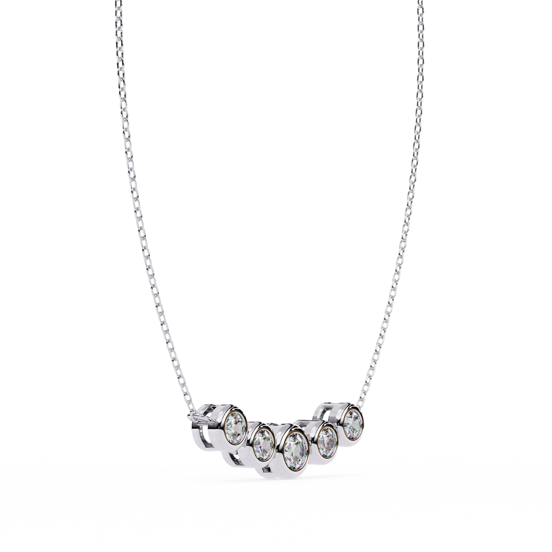 Elegant 5 Stone Lab Diamond Pendant