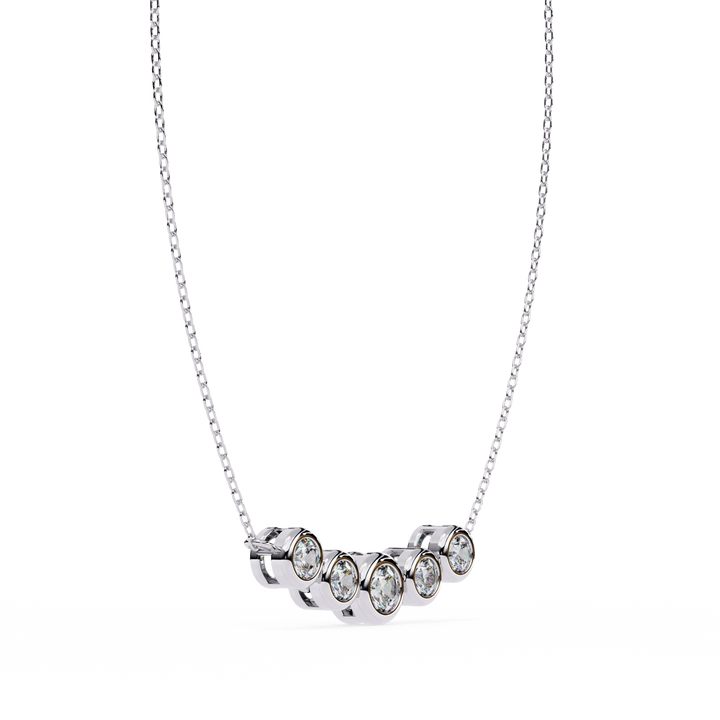 Elegant 5 Stone Lab Diamond Pendant