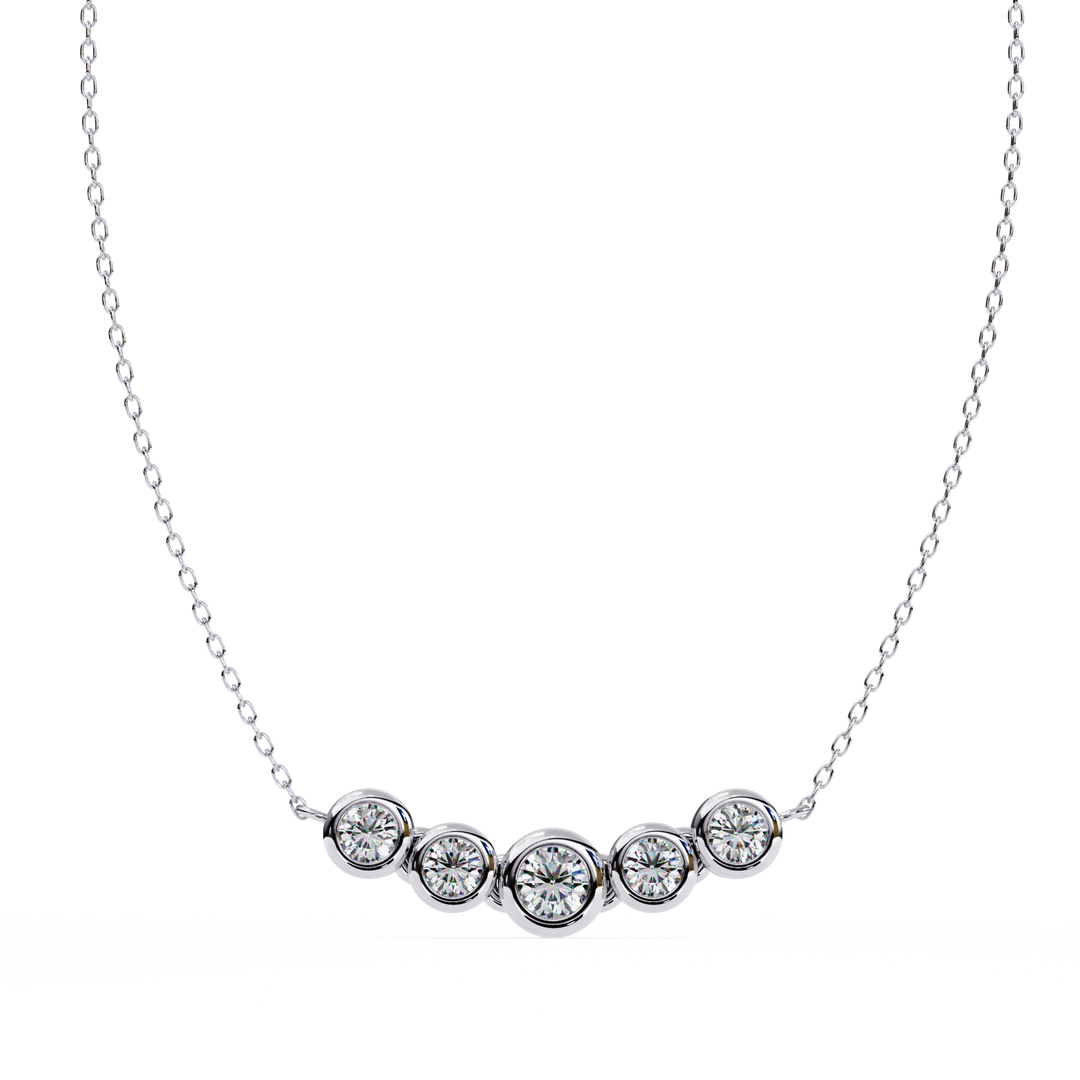 Elegant 5 Stone Lab Diamond Pendant