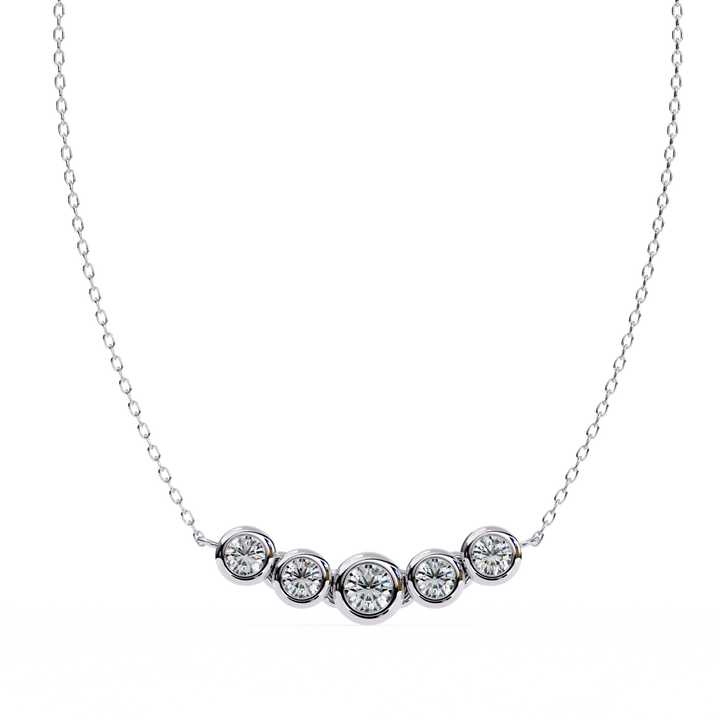 Elegant 5 Stone Lab Diamond Pendant