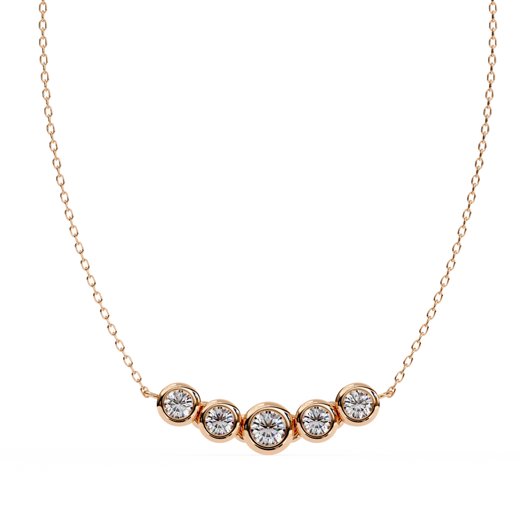 Elegant 5 Stone Lab Diamond Pendant