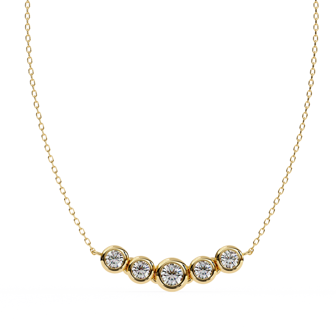 Elegant 5 Stone Lab Diamond Pendant