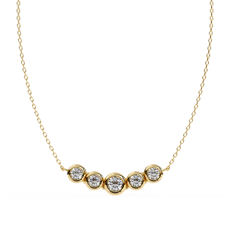Elegant 5 Stone Lab Diamond Pendant