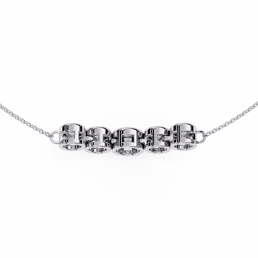Elegant 5 Stone Lab Diamond Pendant