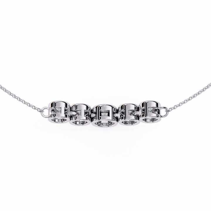 Elegant 5 Stone Lab Diamond Pendant