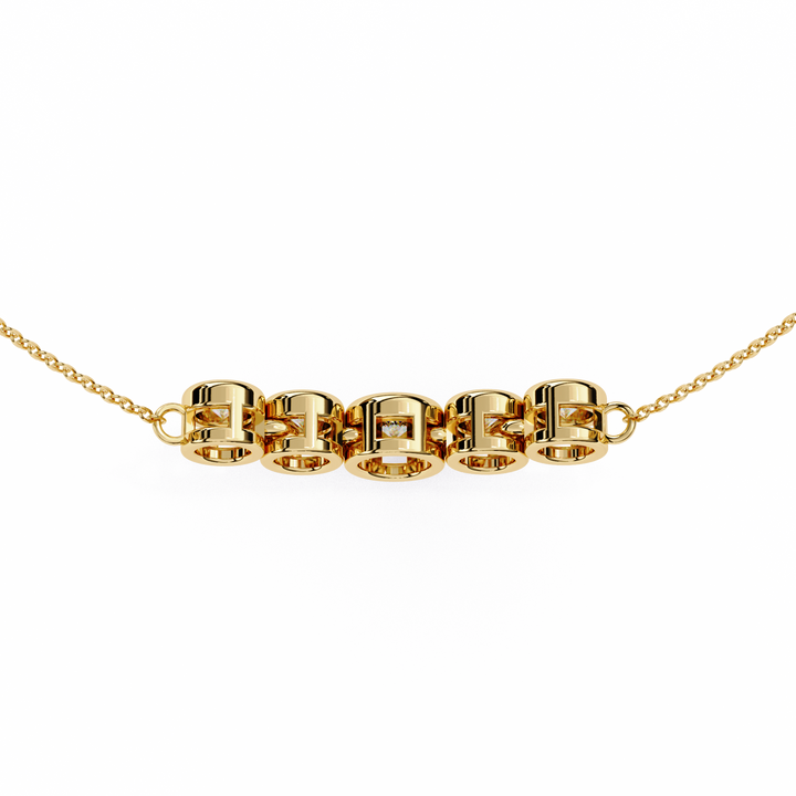 Elegant 5 Stone Lab Diamond Pendant