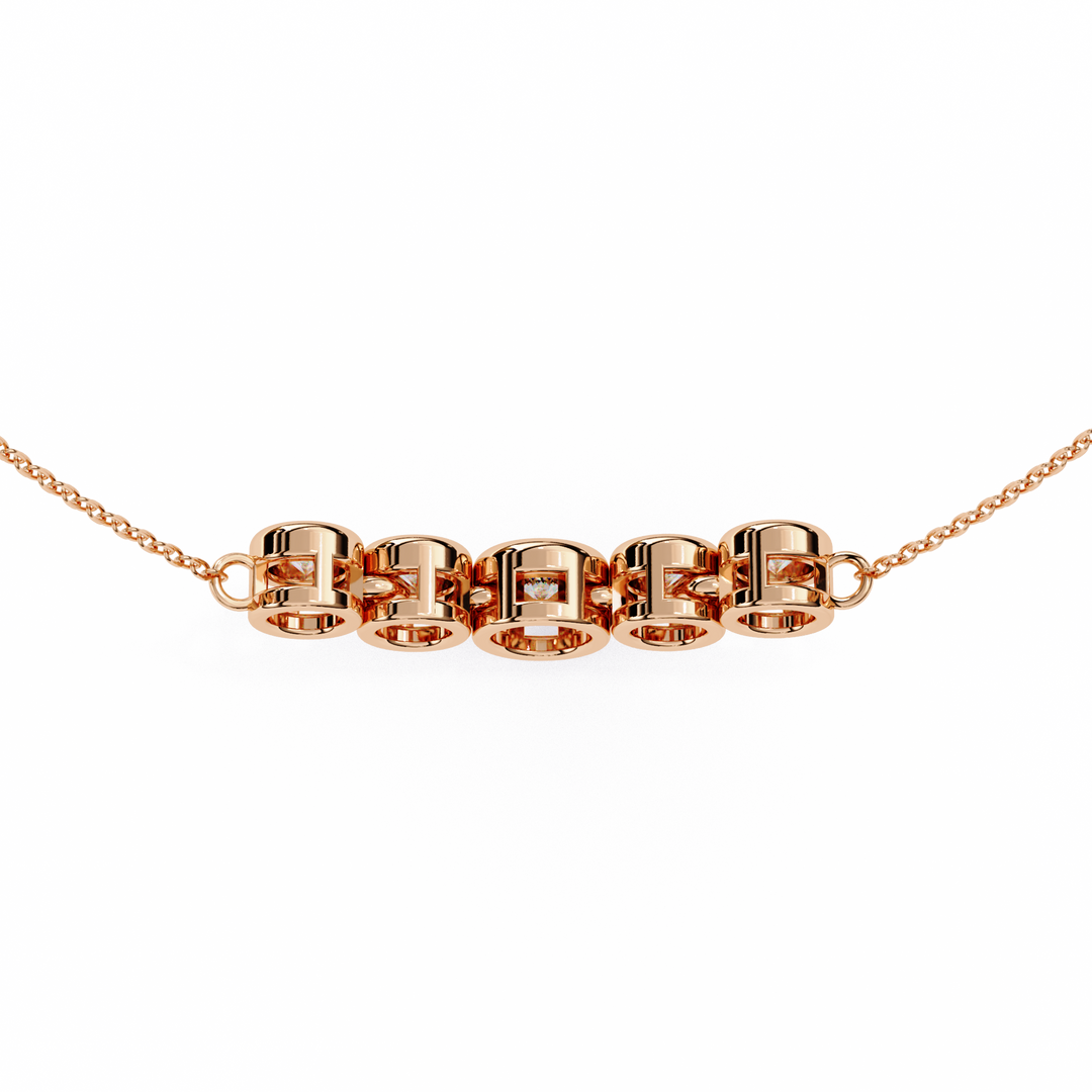 Elegant 5 Stone Lab Diamond Pendant