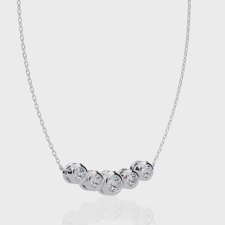 Elegant 5 Stone Lab Diamond Pendant